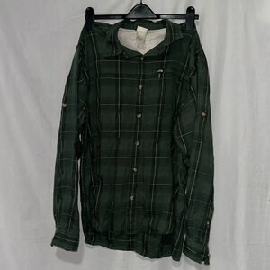 green plaid flannel The North Face long sleeve button up shirt size medium